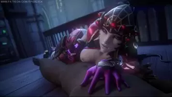 Spider Widowmaker giving a handjob