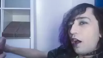 Emo Cums Jerking Off