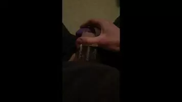 Trying and failing to cum in chastity while my wife is out