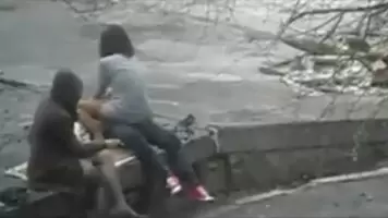 Waiting for her friend