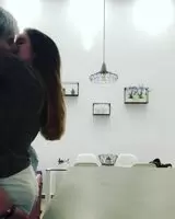 Picking up her girlfriend .