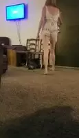 a wife in skimpy outfit for the delivery guy
