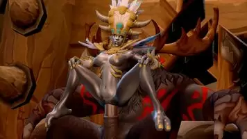 Queen Talanji seeing how her new throne fits her.