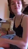 My girlfriend showing off her tits and being cute while changing :)