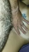Stroking y balls while I cum inside her beautiul pussy