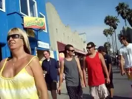 wife letting her tit fall out while walking in public