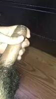 Hot cumshot on drawer and floor