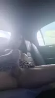 Bimba jerking in a limo