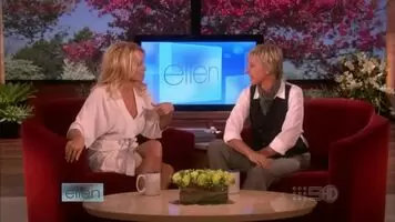 Pamela Anderson on Ellen's talk show in 2008.