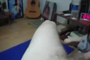 Asian girl enjoying sucking a big white cock