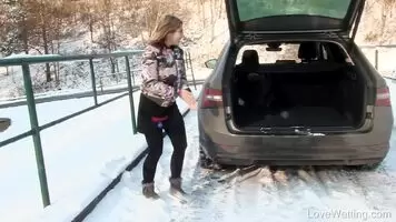 Amy Red having fun with pee