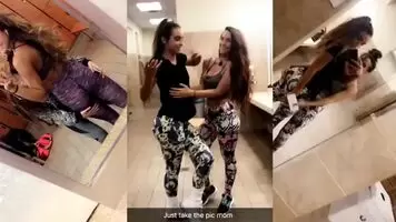 Ass and tits groped by her sister