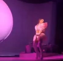 Ariana grande working that pole but it should be a black cock