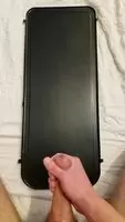 I'm on my knees shooting some more cum