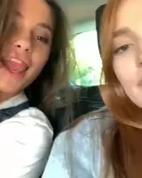 Playing with her friend!