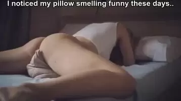Sister cums on my pillow.