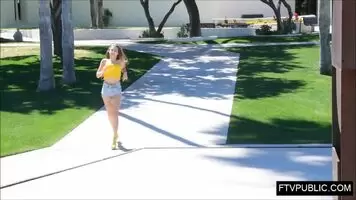 Teen pussy in public