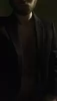 Take off my suit jacket and suck my cock.