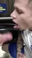 Dude cums after helping out his bro