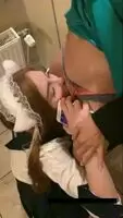 Drunk girls getting wild in the restroom
