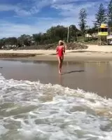 Running on the beach