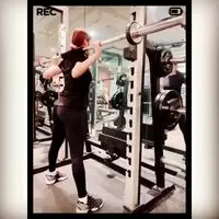 Yuna squatting