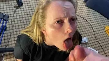 At first she likes her facial but then she got her entire face glazed with cum