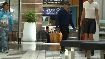 Braless at the mall
