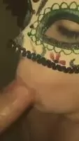 Blowjob at party from mask girl