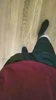 Just walking around the house in shorts.