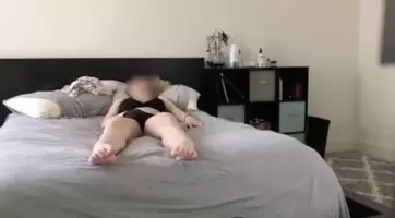 Blonde cums herself merely in presence of Black boyfriend