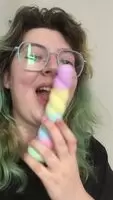 my glasses match my new dildo 😜🦄