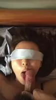 Blindfolded Asian Loves Cock