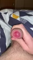 Precum dripping while wanking