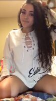 Cute Girl flashing pussy and a bit of underboob