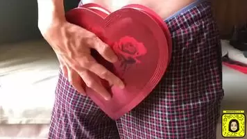 Step one: cut a hole in the box 😂. Happy Valentine’s Day!