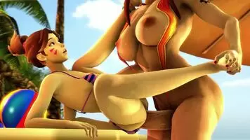 Brigitte and D.Va have fun in the sun