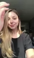 Hot chick strips and cums