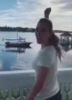 Kaley Cuoco happy about her new job as cum dumpster on an aircraft carrier