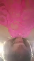 He licks her pussy through crotchless panties