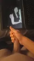Cute Asian girl covered in cum