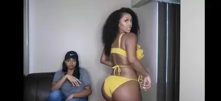 Trying on swim suits